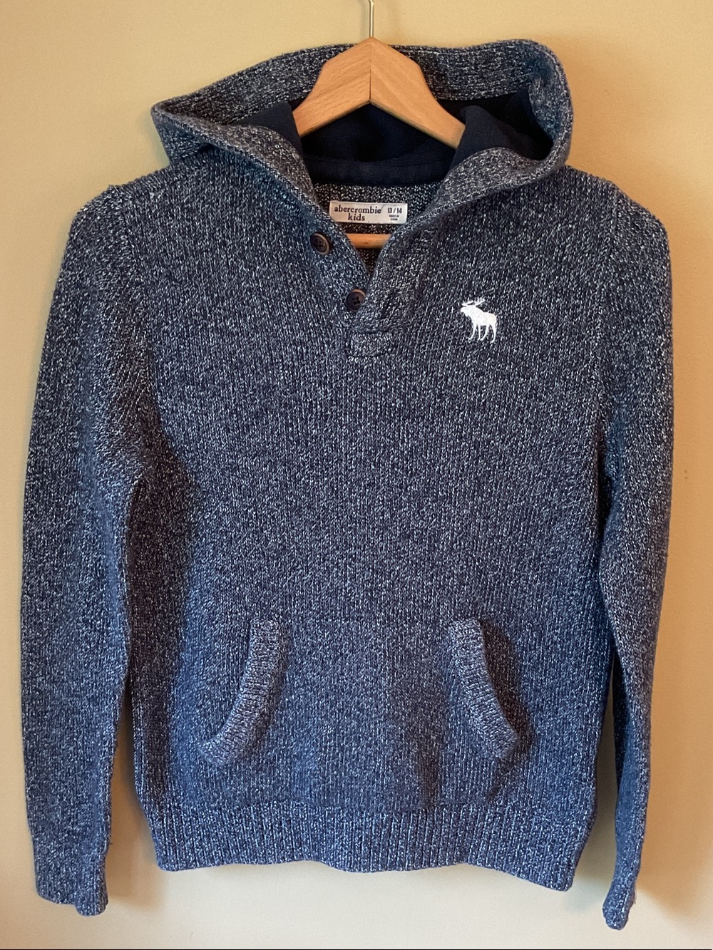 Abercrombie Kids Navy Marled Hooded Sweater